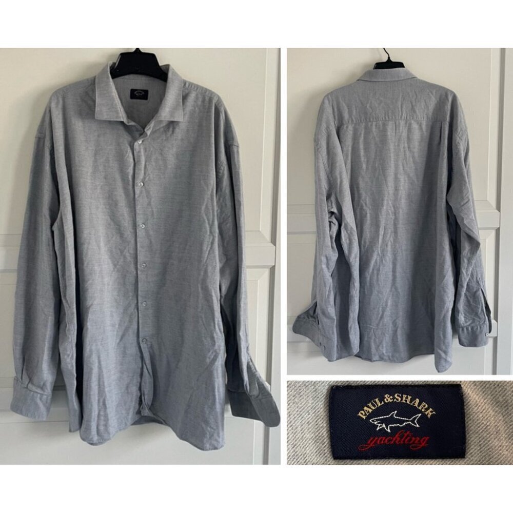 Paul & Shark Men’s Cotton Wool Blend Long Sleeve Button Down Shirt 20665
